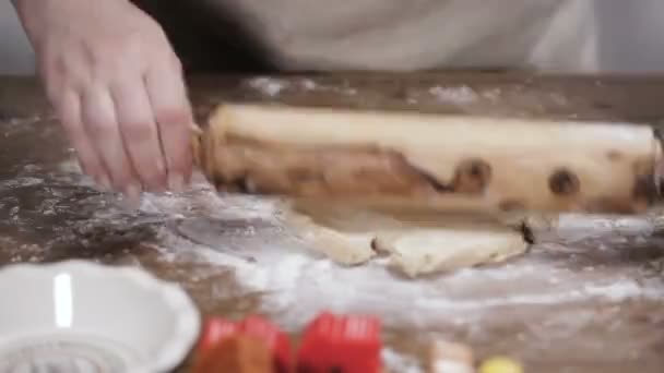 Passo Passo Cozimento Época Férias Biscoitos Açúcar Para Natal — Vídeo de Stock