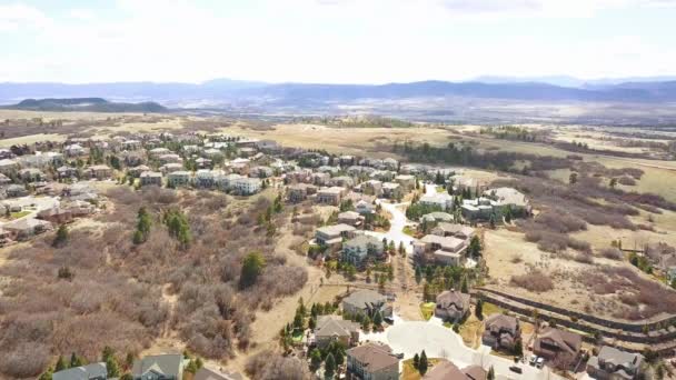 Aerial View Luxury Homes Suburban Neighborhood — Stock Video