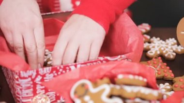 geleneksel ev yapımı gingerbread çerezleri yiyecek hediye olarak