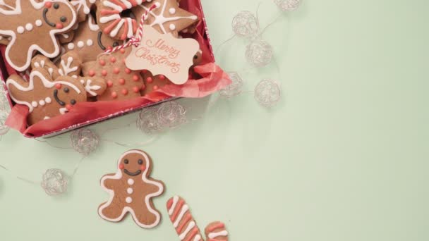 Традиційне Домашнє Імбирне Печиво Харчові Подарунки — стокове відео