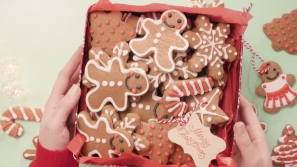 Traditionele Zelfgemaakte Peperkoek Cookies Als Giften Van Het Voedsel — Stockvideo
