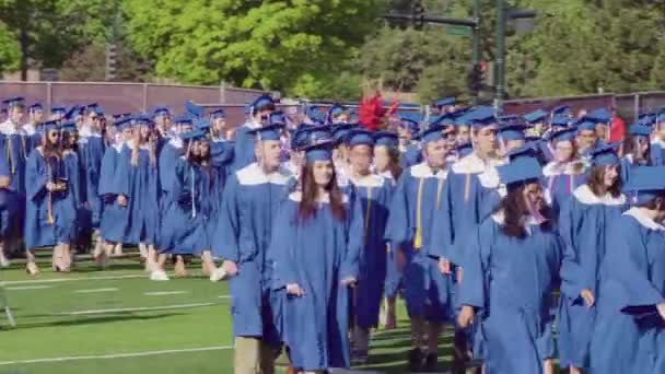 Denver Colorado Usa May 2018 Graduation Ceremony Cherry Creek High — Stock Video