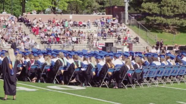 Denver Colorado Usa May 2018 Graduation Ceremony Cherry Creek High — Stock Video