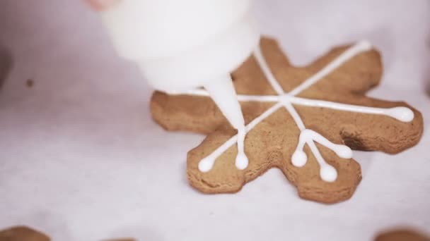 食糧ギフトとして伝統的な自家製ジンジャー クッキー — ストック動画