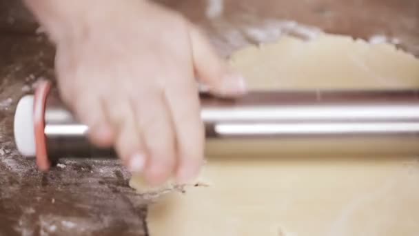 Steg För Steg Semesterperioden Bakning Baka Socker Kakor Till Jul — Stockvideo