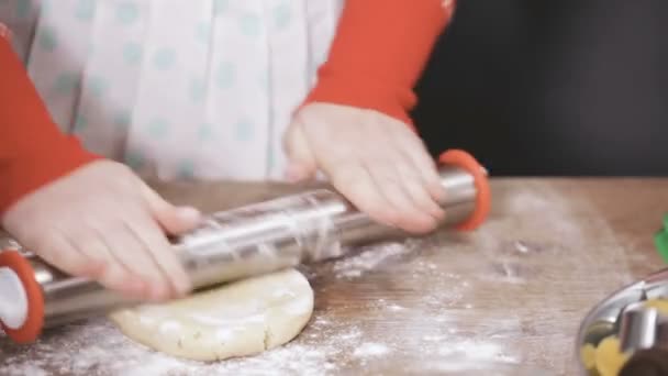 Paso Paso Horneado Temporada Navideña Hornear Galletas Azúcar Para Navidad — Vídeos de Stock