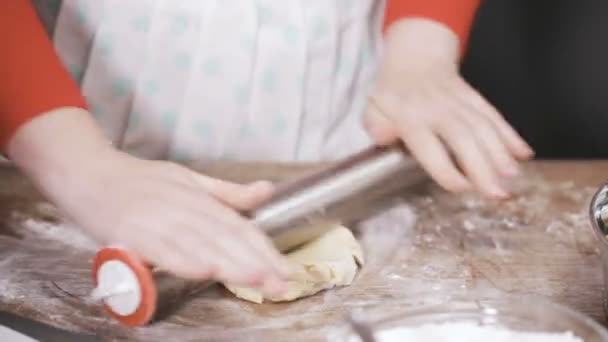 Passo Dopo Passo Cottura Stagione Festa Cuocere Biscotti Zucchero Natale — Video Stock