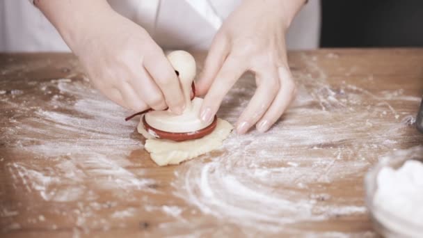 Passo Dopo Passo Cottura Stagione Festa Cuocere Biscotti Zucchero Natale — Video Stock