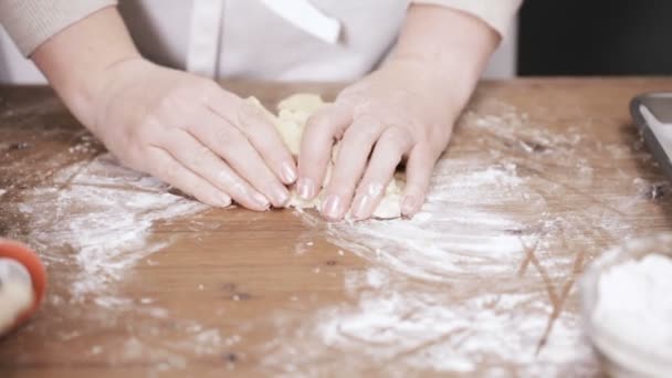 Stap Voor Stap Vakantieseizoen Bakken Suiker Koekjes Bakken Voor Kerstmis — Stockvideo