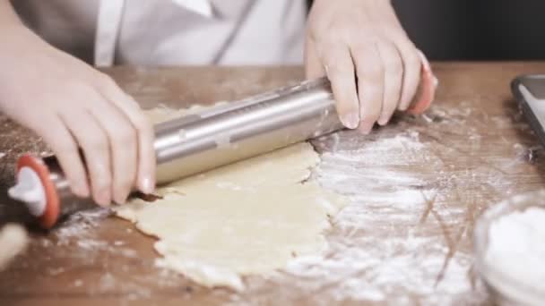 Paso Paso Horneado Temporada Navideña Hornear Galletas Azúcar Para Navidad — Vídeos de Stock