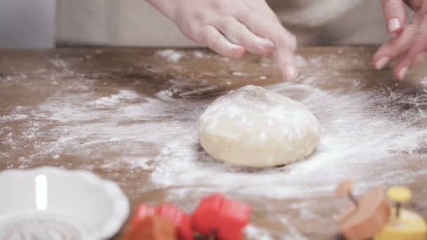 Step Step Holiday Season Baking Baking Sugar Cookies Christmas — Stock Video