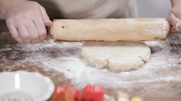 Passo Dopo Passo Cottura Stagione Festa Cuocere Biscotti Zucchero Natale — Video Stock