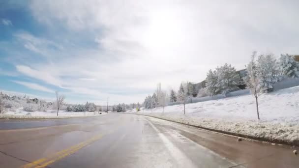 Denver Colorado Verenigde Staten Maart 2018 Pov Rijden Door Bedrijventerrein — Stockvideo