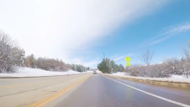 Denver Colorado Abd Mart 2018 Pov Sürüş Sonra Bahar Kar — Stok video