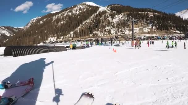 Colorado Usa Diciembre 2017 Punto Vista Pov Esquí Colorado Rockies — Vídeos de Stock