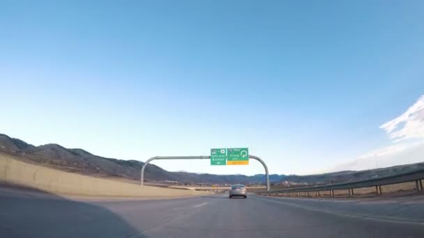 Denver Colorado Estados Unidos Enero 2018 Pov Driving Interstate Highway — Vídeo de stock