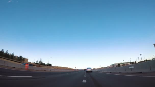 Denver Colorado Estados Unidos Enero 2018 Pov Driving Interstate Highway — Vídeos de Stock
