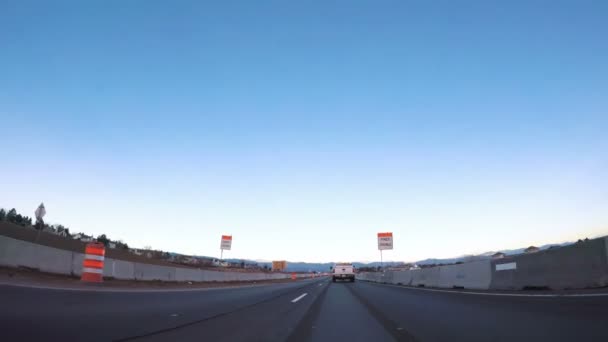 Denver Colorado Estados Unidos Enero 2018 Pov Driving Interstate Highway — Vídeos de Stock