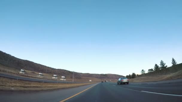デンバー コロラド州 2018 ハメ撮り 州間高速道路走行 I70 — ストック動画