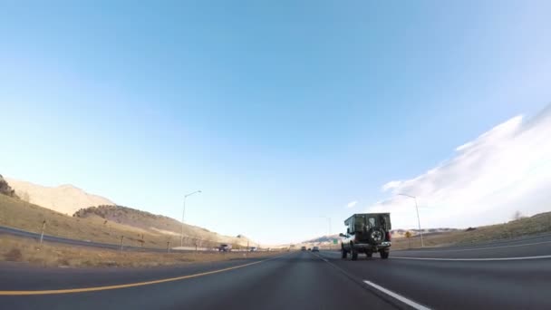 Denver Colorado Estados Unidos Enero 2018 Pov Driving Interstate Highway — Vídeos de Stock