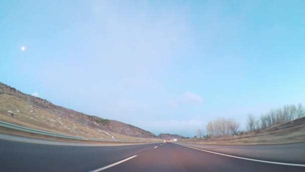 Denver Colorado Estados Unidos Enero 2018 Pov Driving Interstate Highway — Vídeos de Stock