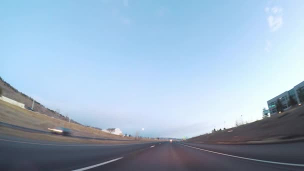 Denver Colorado Estados Unidos Enero 2018 Pov Driving Interstate Highway — Vídeos de Stock