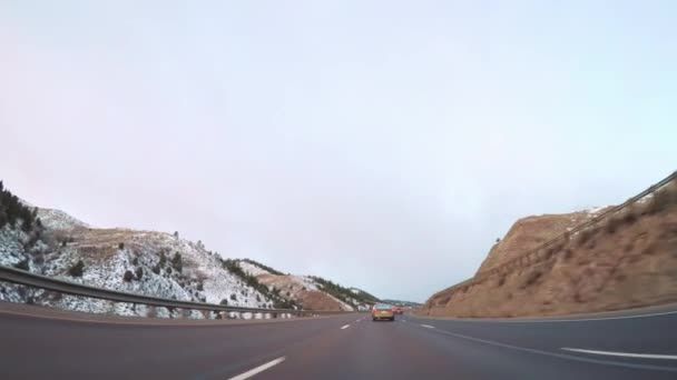 Denver Colorado Estados Unidos Enero 2018 Pov Driving Interstate Highway — Vídeos de Stock