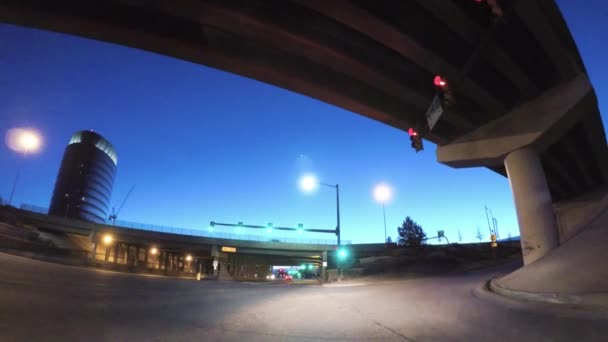 Denver Colorado Abd Şubat 2018 Pov Sürüş Şehir Gece — Stok video
