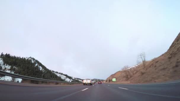 Denver Colorado Eua Janeiro 2018 Pov Driving Interstate Highway I70 — Vídeo de Stock