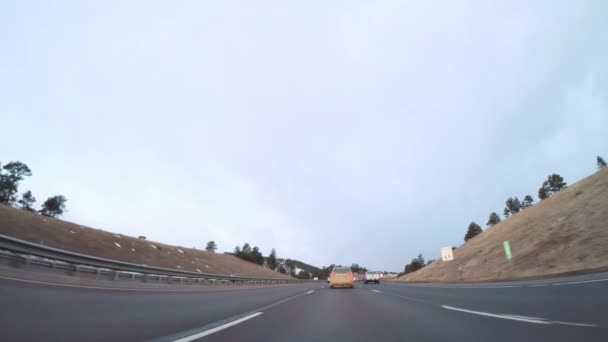 Denver Colorado Eua Janeiro 2018 Pov Driving Interstate Highway I70 — Vídeo de Stock