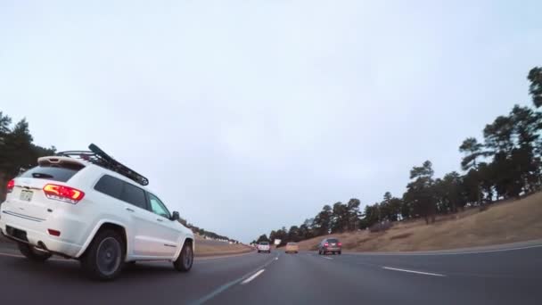 Denver Colorado Estados Unidos Enero 2018 Pov Driving Interstate Highway — Vídeos de Stock