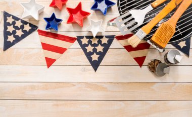 4 Temmuz kopya alanı ile arka plan.