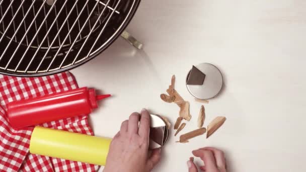 調理用具と父の日バーベキュー パーティー記号 — ストック動画