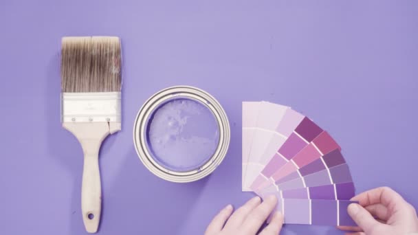 Violet paint close up — Stock Video