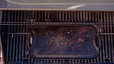 Açık gaz ızgara boş dökme demir zor durumda.