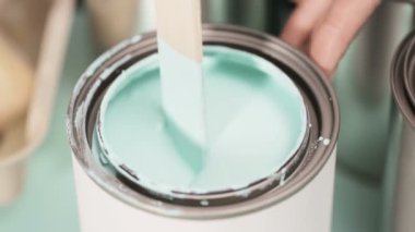 Ev Boyama proje başlatmak için sağlar. Metal boya... kutularını, Boya fırçaları ve boya renk örnekleri