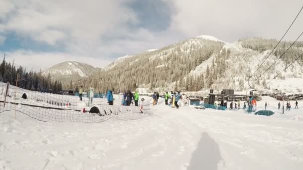 科罗拉多 2017年12月2日 在早期滑雪季节滑雪科罗拉多落基山脉 — 图库视频影像