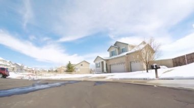Denver, Colorado, ABD-Mart 27, Bahar kar fırtınası sonra 2018-Pov-konut mahalle.
