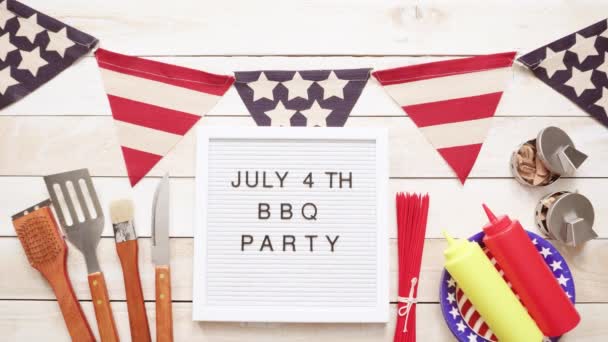 Plaque Bbq Party Sur Tableau Blanc — Video