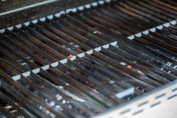 Schritt Für Schritt Gusseisen Bratpfanne Außen Gasgrill — Stockfoto