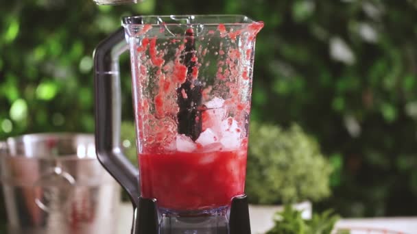 Krok Krokem Příprava Strawberry Margarita Čerstvých Organických Jahody — Stock video