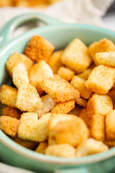 Fresh French Toast Croutons Bowl — Stock Photo, Image