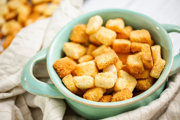 Fresh French Toast Croutons Bowl — Stock Photo, Image