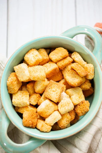 Fresh French Toast Croutons Bowl — Stock Photo, Image