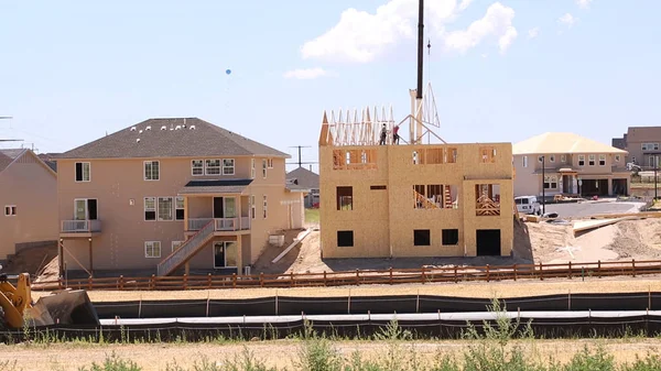 Nova Construção Bairro Suburbano — Fotografia de Stock