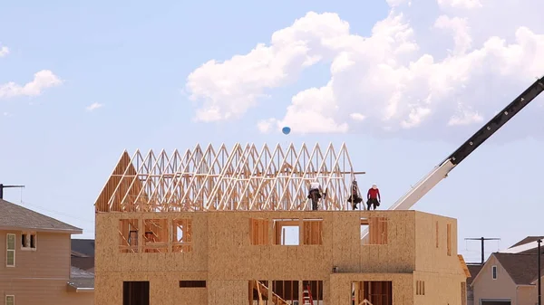 Nova Construção Bairro Suburbano — Fotografia de Stock