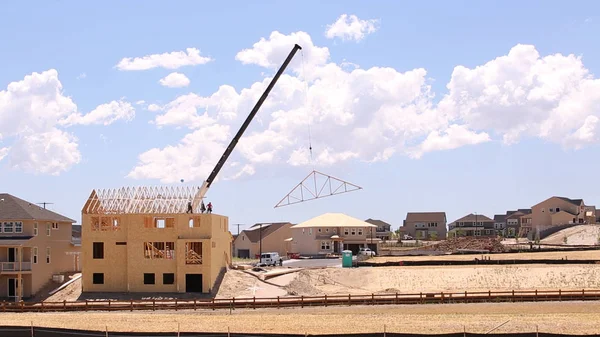 Nova Construção Bairro Suburbano — Fotografia de Stock