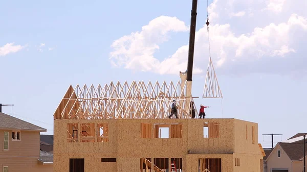 Nova Construção Bairro Suburbano — Fotografia de Stock