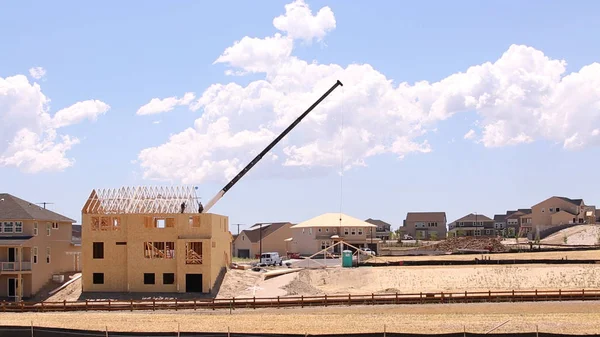 Nova Construção Bairro Suburbano — Fotografia de Stock