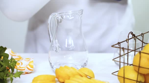 Étape Par Étape Faire Limonade Avec Des Citrons Frais Paille — Video